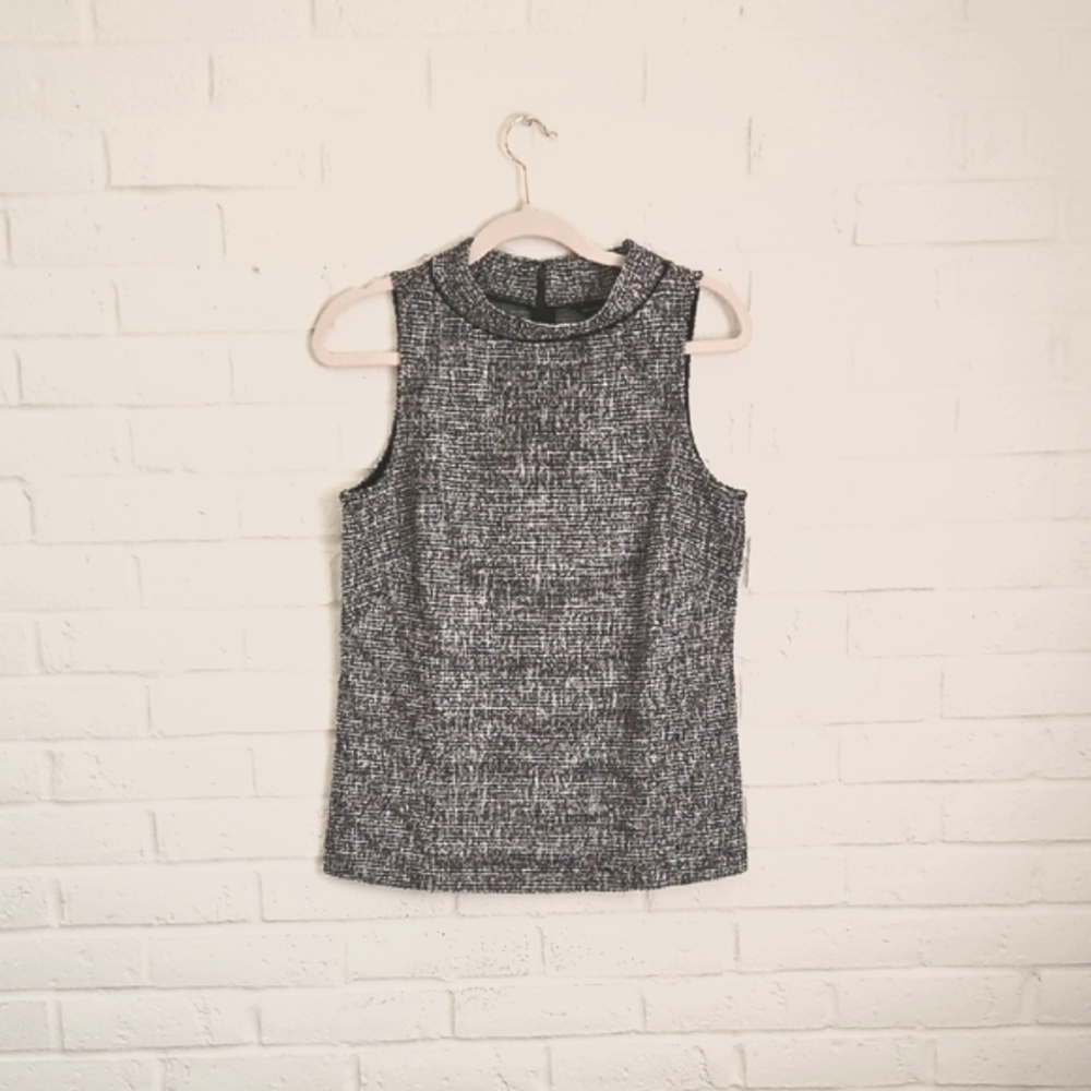 Ann Taylor Multicolor Tweed Top Sz M